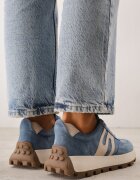 goodin Sneakers din piele întoarsă pe talpă groasă cu profil Viassoa Albaștri