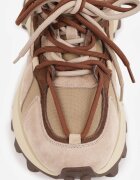 goodin Sneakers din piele întoarsă pe talpă groasă cu șireturi duble Linoza Bej