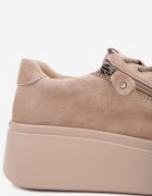 goodin Sneakers din piele întoarsă pe talpă groasă decorate cu fermoar Belko Bej