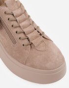 goodin Sneakers din piele întoarsă pe talpă groasă decorate cu fermoar Belko Bej