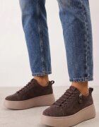goodin Sneakers din piele întoarsă pe talpă groasă decorate cu fermoar Belko Maro