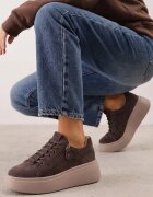 goodin Sneakers din piele întoarsă pe talpă groasă decorate cu fermoar Belko Maro