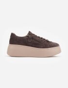 goodin Sneakers din piele întoarsă pe talpă groasă decorate cu fermoar Belko Maro