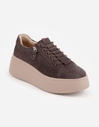 goodin Sneakers din piele întoarsă pe talpă groasă decorate cu fermoar Belko Maro