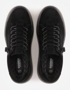goodin Sneakers din piele întoarsă pe talpă groasă decorate cu fermoar Belko Negri