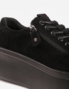 goodin Sneakers din piele întoarsă pe talpă groasă decorate cu fermoar Belko Negri
