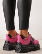 goodin Sneakers din piele întoarsă pe talpă groasă embosată cu talpă interioară din piele naturală Inesia Fucsia
