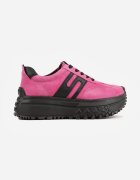 goodin Sneakers din piele întoarsă pe talpă groasă embosată cu talpă interioară din piele naturală Inesia Fucsia