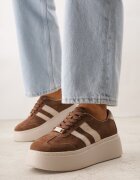 goodin Sneakers din piele maro cu talpă groasă și model geometric Rivimi