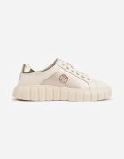 goodin Sneakers din piele naturală cu platformă joasă și accente metalice Rilmi Bej cu auriu