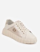 goodin Sneakers din piele naturală cu platformă joasă și accente metalice Rilmi Bej cu auriu