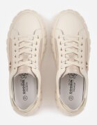 goodin Sneakers din piele naturală cu platformă joasă și accente metalice Rilmi Bej cu auriu