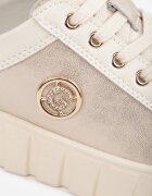 goodin Sneakers din piele naturală cu platformă joasă și accente metalice Rilmi Bej cu auriu
