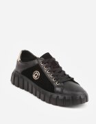 goodin Sneakers din piele naturală cu platformă joasă și accente metalice Rilmi Negru cu argintiu