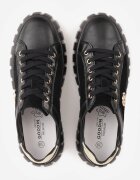 goodin Sneakers din piele naturală cu platformă joasă și accente metalice Rilmi Negru cu argintiu