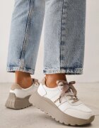 goodin Sneakers din piele pe platformă cu șireturi și panglici Giulitta Albi