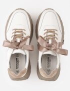 goodin Sneakers din piele pe platformă cu șireturi și panglici Giulitta Albi