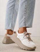 goodin Sneakers din piele pe platformă decorate cu fundiță și detaliu metalic Denyla Albi