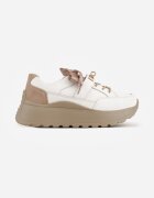goodin Sneakers din piele pe platformă decorate cu fundiță și detaliu metalic Denyla Albi
