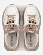 goodin Sneakers din piele pe platformă decorate cu fundiță și detaliu metalic Denyla Albi