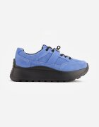 goodin Sneakers din piele pe talpă groasă cu curea și închidere metalică Cirmia Albaștri