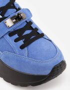 goodin Sneakers din piele pe talpă groasă cu curea și închidere metalică Cirmia Albaștri
