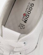 goodin Sneakers din piele pe talpă groasă cu curea și închidere metalică Cirmia Albi