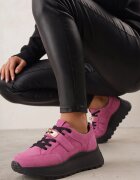 goodin Sneakers din piele pe talpă groasă cu curea și închidere metalică Cirmia Mov
