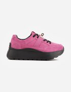 goodin Sneakers din piele pe talpă groasă cu curea și închidere metalică Cirmia Mov