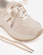 goodin Sneakers groase cu talpă groasă din piele întoarsă naturală și branț din piele Kanle Bej