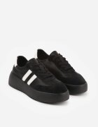 goodin Sneakers negri din piele pe talpă groasă decorați cu curele și perforații Wiefia