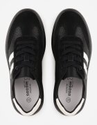 goodin Sneakers negri din piele pe talpă groasă decorați cu curele și perforații Wiefia