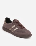 goodin Sneakers retro din piele întoarsă naturală cu branț din piele Celarge Maro