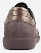 goodin Sneakers retro din piele întoarsă naturală cu branț din piele Celarge Maro