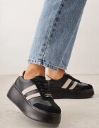 goodin Sneakerși Negru-Bej din Piele cu Talpă Groasă cu Model Geometric Rivimi