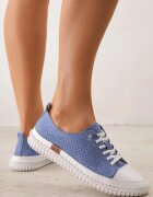 goodin Tenisuri din piele cu perforații pe talpă elastică Eireme Albaștri