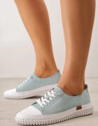 goodin Tenisuri din piele cu perforații pe talpă elastică Eireme Verde deschis