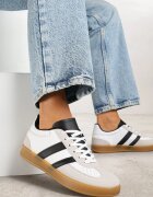 gowin Adidași Alb-Negru Tip Tenisi Iconici cu Cusături Decorative Selfia