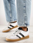 gowin Adidași Alb-Negru Tip Tenisi Iconici cu Cusături Decorative Selfia