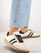 gowin Adidași Bej și Negru Plati Decorati cu Dungi Glaria
