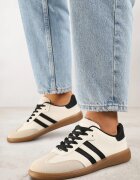 gowin Adidași Bej și Negru Plati Decorati cu Dungi Glaria