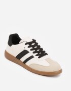 gowin Adidași Bej și Negru Plati Decorati cu Dungi Glaria
