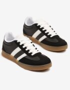 gowin Adidași Negri Tip Tenisi Iconici cu Cusături Decorative Selfia