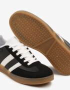 gowin Adidași Negri Tip Tenisi Iconici cu Cusături Decorative Selfia