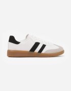 gowin Adidași Plati Alb-Negru Decorați cu Dungi Glaria