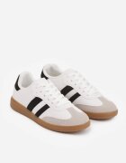 gowin Adidași Plati Alb-Negru Decorați cu Dungi Glaria