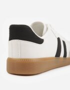 gowin Adidași Plati Alb-Negru Decorați cu Dungi Glaria