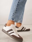 gowin Adidași Plati Bej-Maro Decorate cu Benzi Glaria
