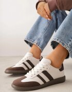 gowin Adidași Plati Bej-Maro Decorate cu Benzi Glaria