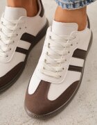 gowin Adidași Plati Bej-Maro Decorate cu Benzi Glaria